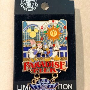 Disney Paradise Pier Disney Pin — Daisy, Donald & Minnie with Ferris Wheel LE